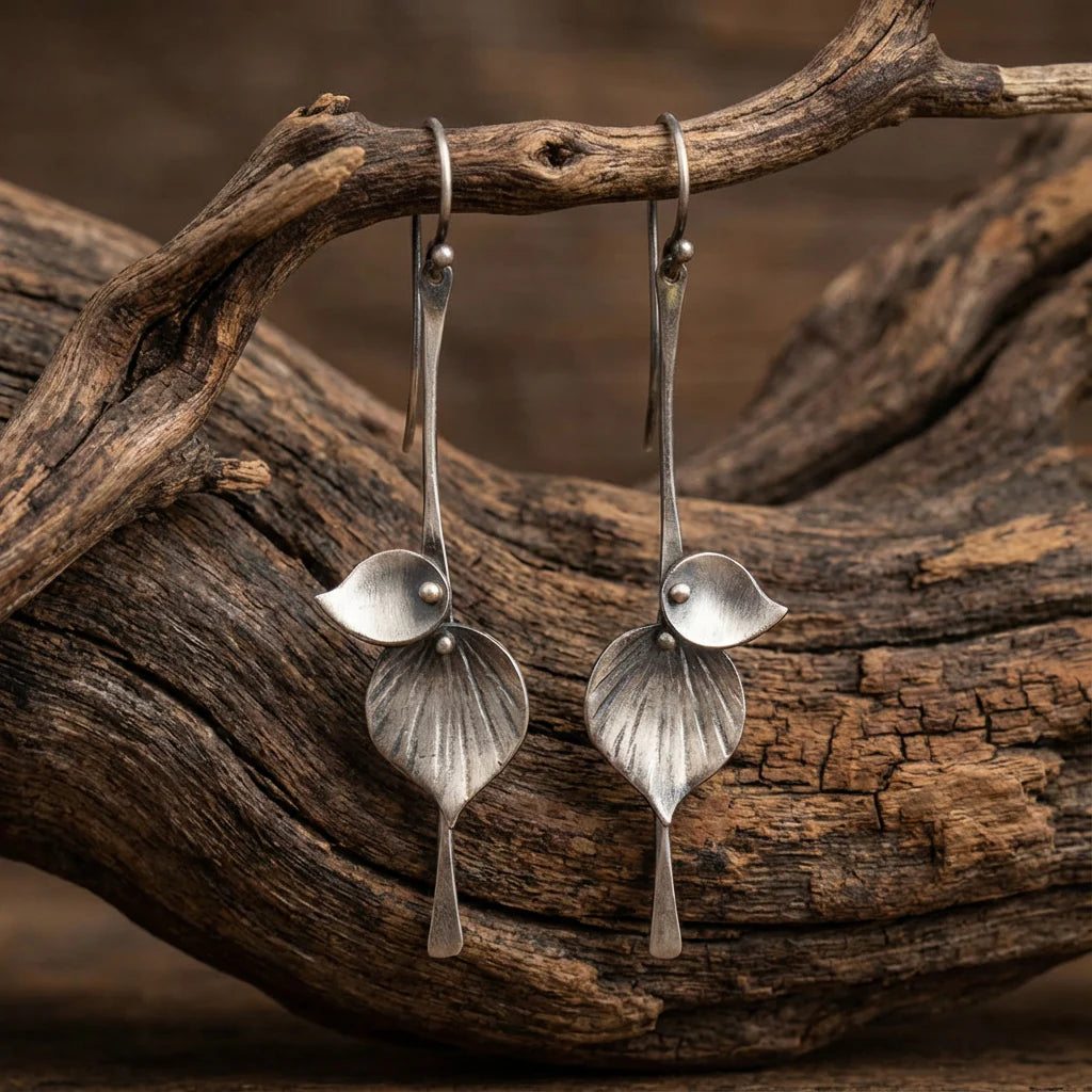 Pendientes Boho Hoja de Plata
