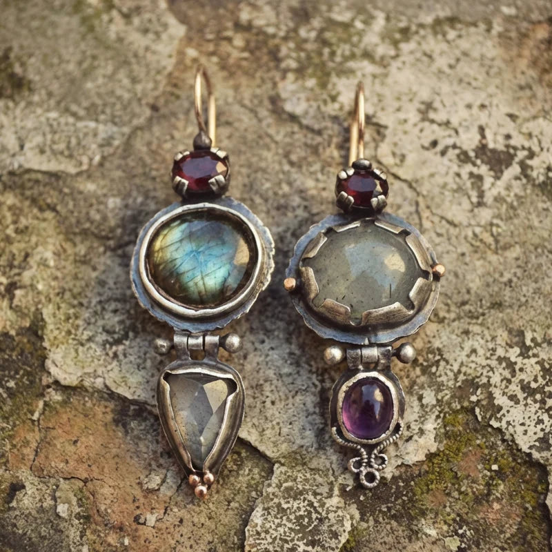 Pendientes Vintage en Piedra Verde
