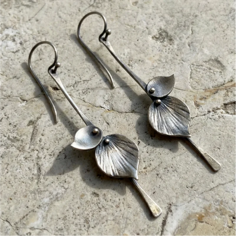 Pendientes Boho Hoja de Plata
