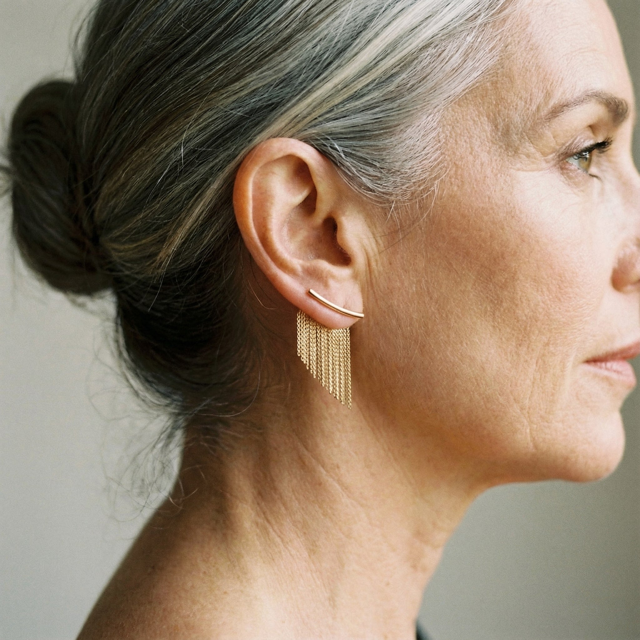 Pendientes Vintage de Cortina Dorada