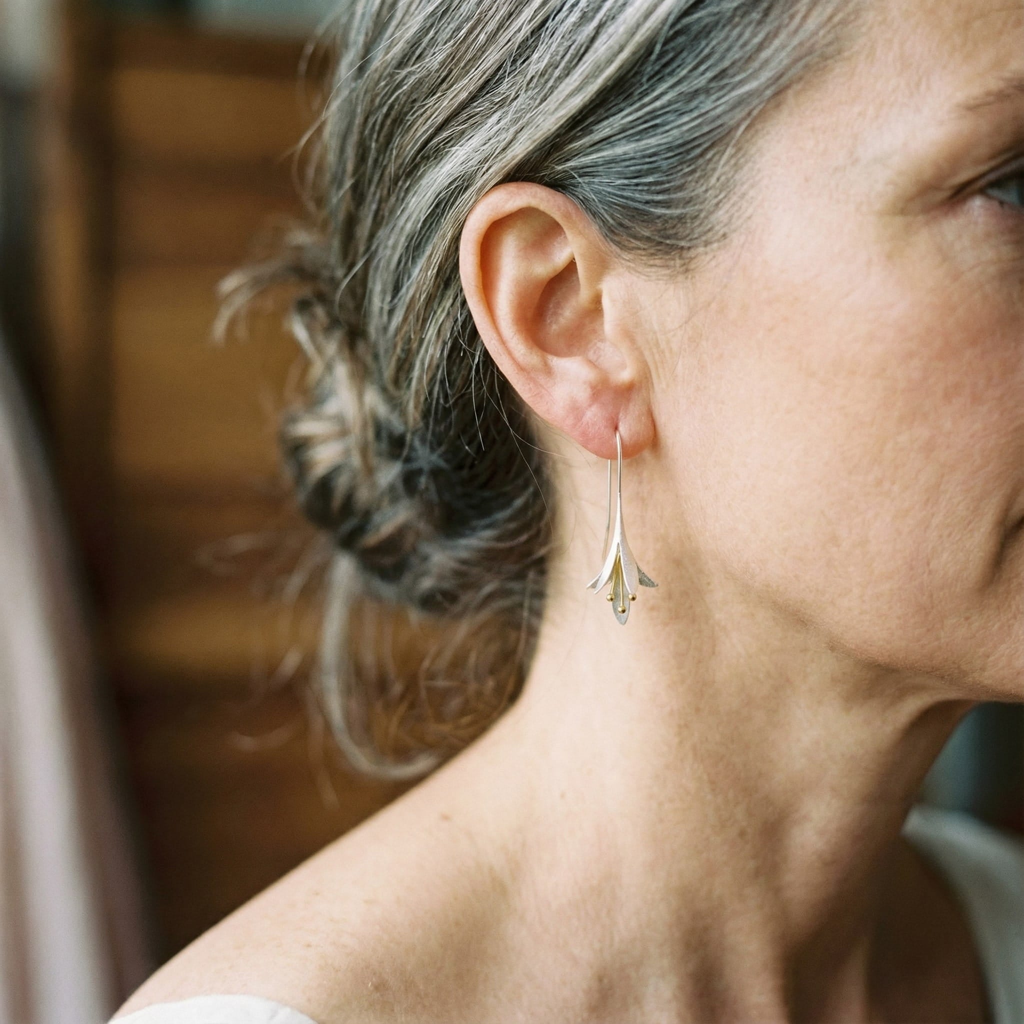 Pendientes de Flor en Plata