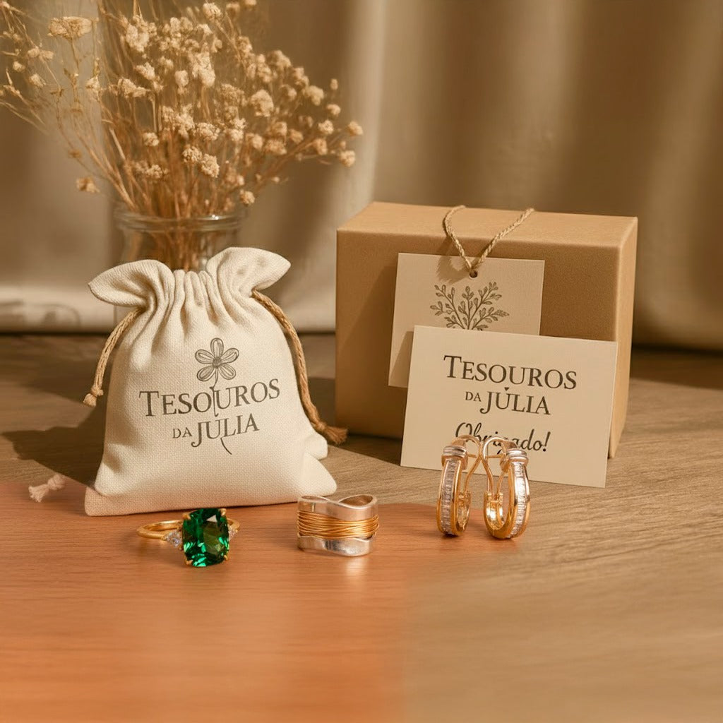 Pendientes de aro vintage Golden Line en plata