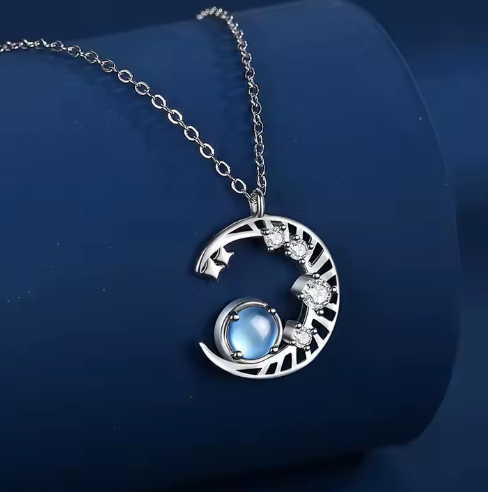 Collar de Piedra de Luna - Colgante de Luna