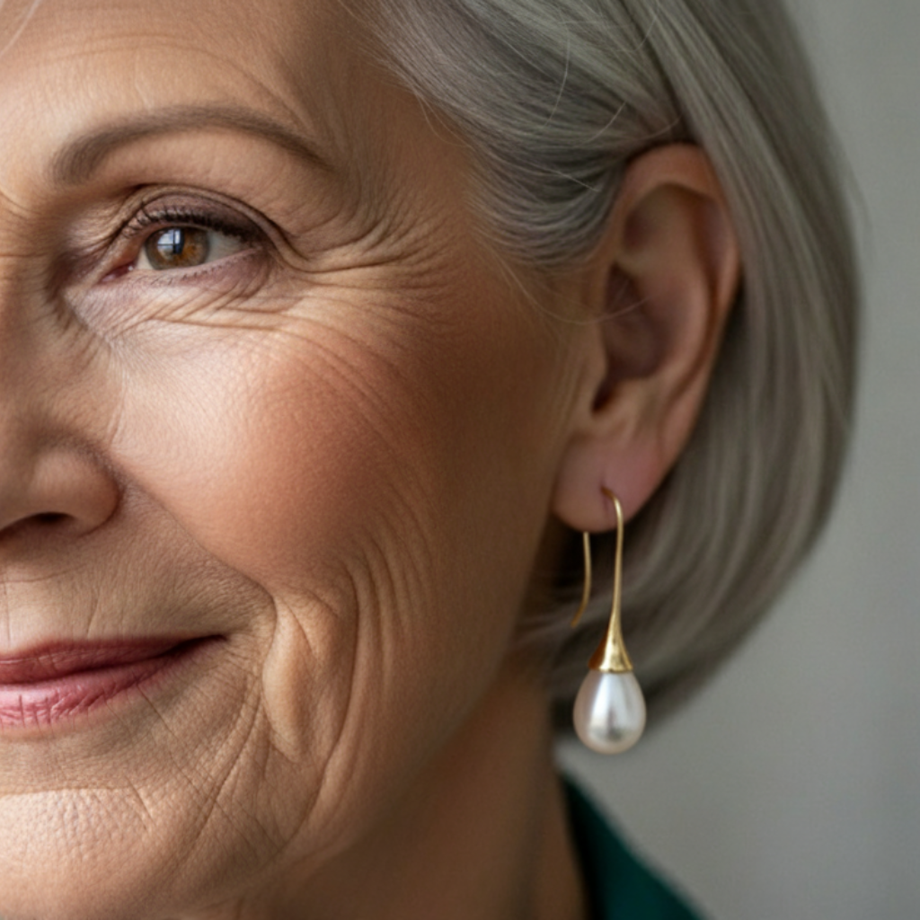 Pendientes vintage con perlas en forma de gota