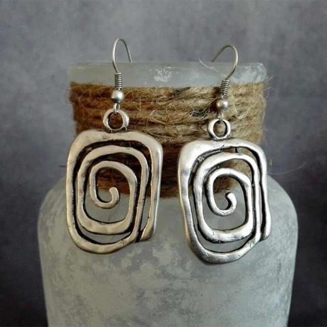 Pendientes Boho en Espiral de Plata