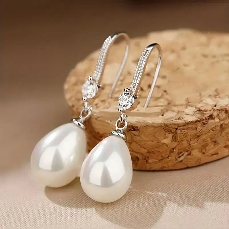 Pendientes con Perlas Brillantes