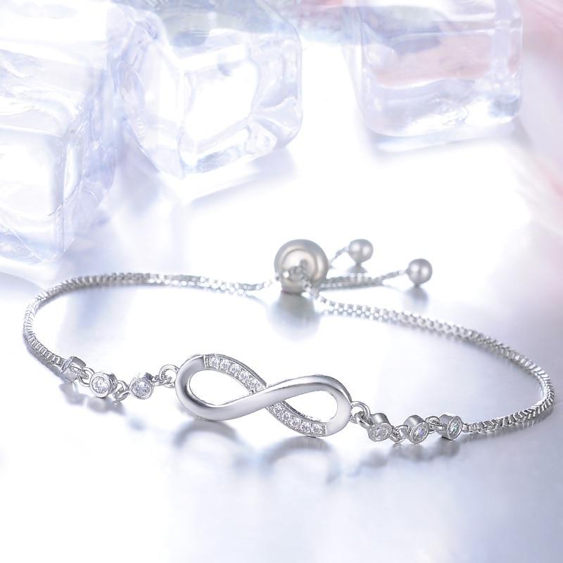 Pulsera Infinity ajustable en plata